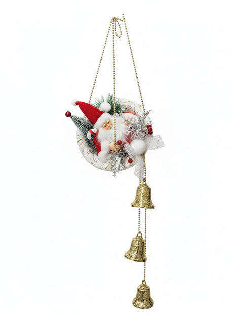 AKDC 20cm Christmas Hanging Santa with Bells – Festive XMAS Wall Decoration Ornament for Tree, Door & Home Décor - Al Kabayel Discount CentreAKDC 20cm Christmas Hanging Santa with Bells – Festive XMAS Wall Decoration Ornament for Tree, Door & Home DécorHome Décor AccentsAKDCAl Kabayel Discount Centre