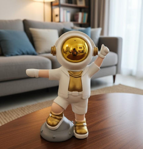 AKDC 21cm Ceramic Astronaut Figurine in White with Gold Finish | Elegant Space - Inspired Modern Decoration - Al Kabayel Discount CentreAKDC 21cm Ceramic Astronaut Figurine in White with Gold Finish | Elegant Space - Inspired Modern DecorationHome Décor AccentsAKDCAl Kabayel Discount Centre