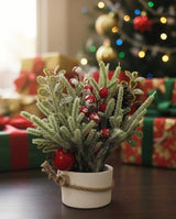 AKDC 21cm Elegant Snowy Christmas Tree with Red Berries | Mini Tabletop Holiday Centerpiece - Al Kabayel Discount CentreAKDC 21cm Elegant Snowy Christmas Tree with Red Berries | Mini Tabletop Holiday CenterpieceHome Décor AccentsAKDCAl Kabayel Discount Centre