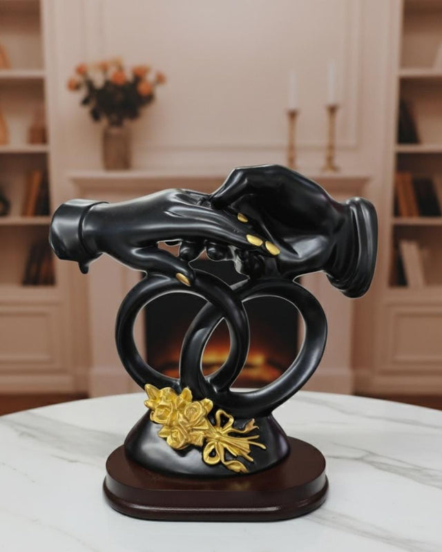 AKDC 23×23cm Ceramic Hands Sculpture in Black with Gold Finish | Stylish Abstract Décor Accent for Living Room - Al Kabayel Discount CentreAKDC 23×23cm Ceramic Hands Sculpture in Black with Gold Finish | Stylish Abstract Décor Accent for Living RoomHome Décor AccentsAKDCAl Kabayel Discount Centre