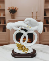 AKDC 23×23cm Ceramic Hands Sculpture in White with Gold Detailing | Luxury Modern Art Home Decoration Piece - Al Kabayel Discount CentreAKDC 23×23cm Ceramic Hands Sculpture in White with Gold Detailing | Luxury Modern Art Home Decoration PieceHome Décor AccentsAKDCAl Kabayel Discount Centre