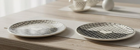 AKDC 2pcs Round Ceramic Cake Plate 20cm, Black/White - Al Kabayel Discount CentreAKDC 2pcs Round Ceramic Cake Plate 20cm, Black/WhitePlatesAKDCAl Kabayel Discount Centre