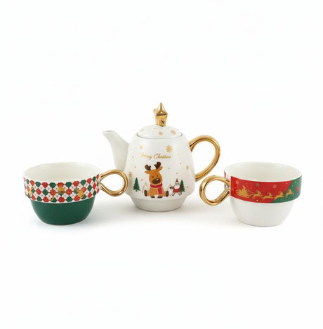 AKDC 3 - Piece Christmas Ceramic Tea Pot & Mug Gift Set – Elegant Festive Design, Perfect for Holiday Tea Parties & Gifting - Al Kabayel Discount CentreAKDC 3 - Piece Christmas Ceramic Tea Pot & Mug Gift Set – Elegant Festive Design, Perfect for Holiday Tea Parties & GiftingHome Décor AccentsAKDCAl Kabayel Discount Centre