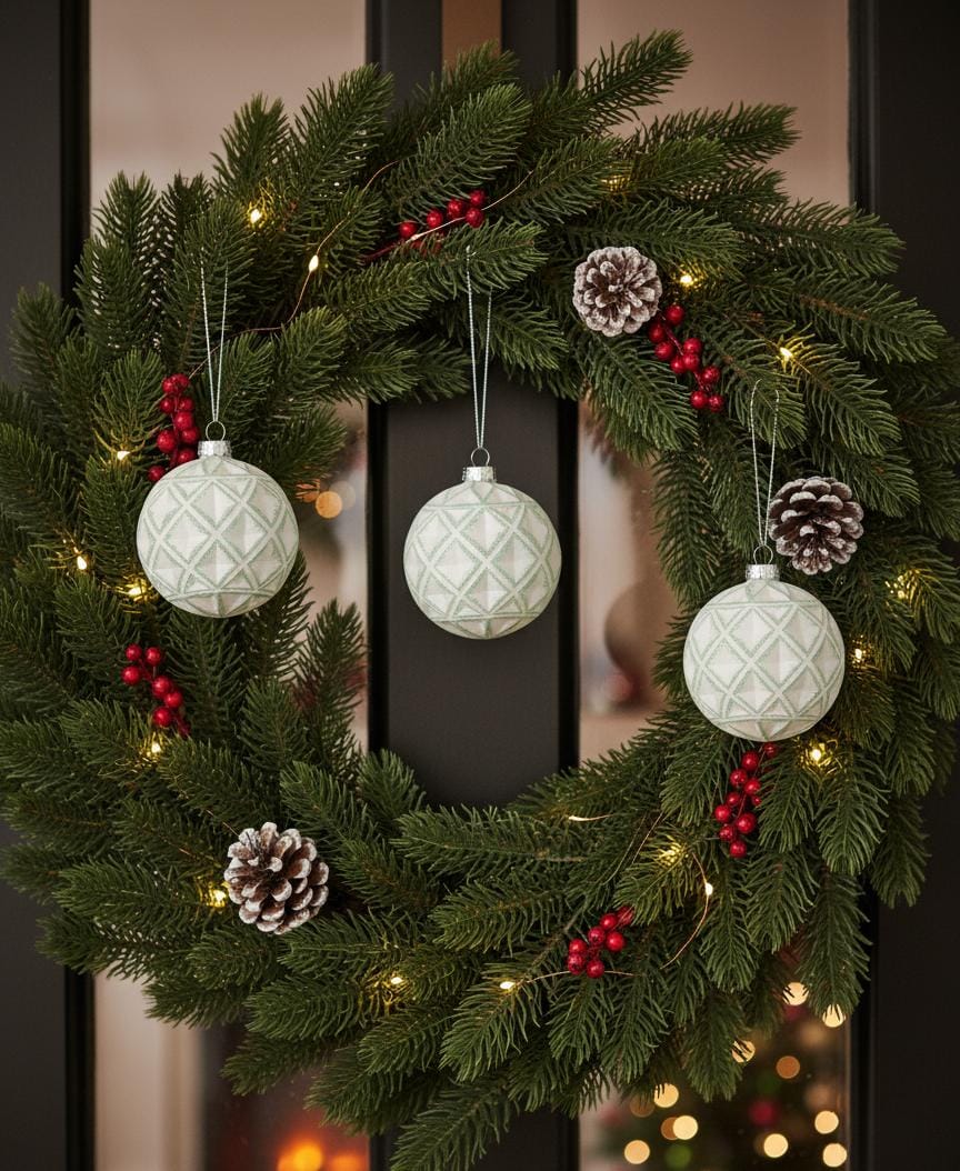 AKDC 3 - Piece Gold & White Christmas Hanging Ball Décor with Green Accents – Elegant Holiday Ornament Set - Al Kabayel Discount CentreAKDC 3 - Piece Gold & White Christmas Hanging Ball Décor with Green Accents – Elegant Holiday Ornament SetHome Décor AccentsAKDCAl Kabayel Discount Centre