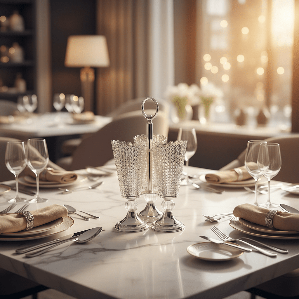 AKDC 3 - Piece Silver Cutlery Holder Stand Set – Elegant Kitchen & Dining Organizer 30 cm - Al Kabayel Discount CentreAKDC 3 - Piece Silver Cutlery Holder Stand Set – Elegant Kitchen & Dining Organizer 30 cmOrganizers & AccessoriesAKDCAl Kabayel Discount Centre