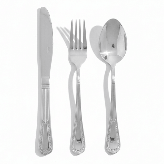 AKDC 3 Piece Stainless Steel Cutlery Set Including Knife Dinner Spoon and Fork Compact and Durable Dining Set 20x20x23 cm - Al Kabayel Discount CentreAKDC 3 Piece Stainless Steel Cutlery Set Including Knife Dinner Spoon and Fork Compact and Durable Dining Set 20x20x23 cmKitchen Utensils & GadgetsAKDCAl Kabayel Discount Centre
