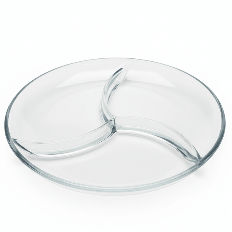 AKDC 3 - Section Round Glass Serving Plate – Divided Plate for Serving Multiple Snacks & Appetizers 25 cm - Al Kabayel Discount CentreAKDC 3 - Section Round Glass Serving Plate – Divided Plate for Serving Multiple Snacks & Appetizers 25 cmserving traysAKDCAl Kabayel Discount Centre