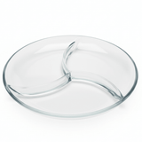 AKDC 3 - Section Round Glass Serving Plate – Divided Plate for Serving Multiple Snacks & Appetizers 25 cm - Al Kabayel Discount CentreAKDC 3 - Section Round Glass Serving Plate – Divided Plate for Serving Multiple Snacks & Appetizers 25 cmserving traysAKDCAl Kabayel Discount Centre