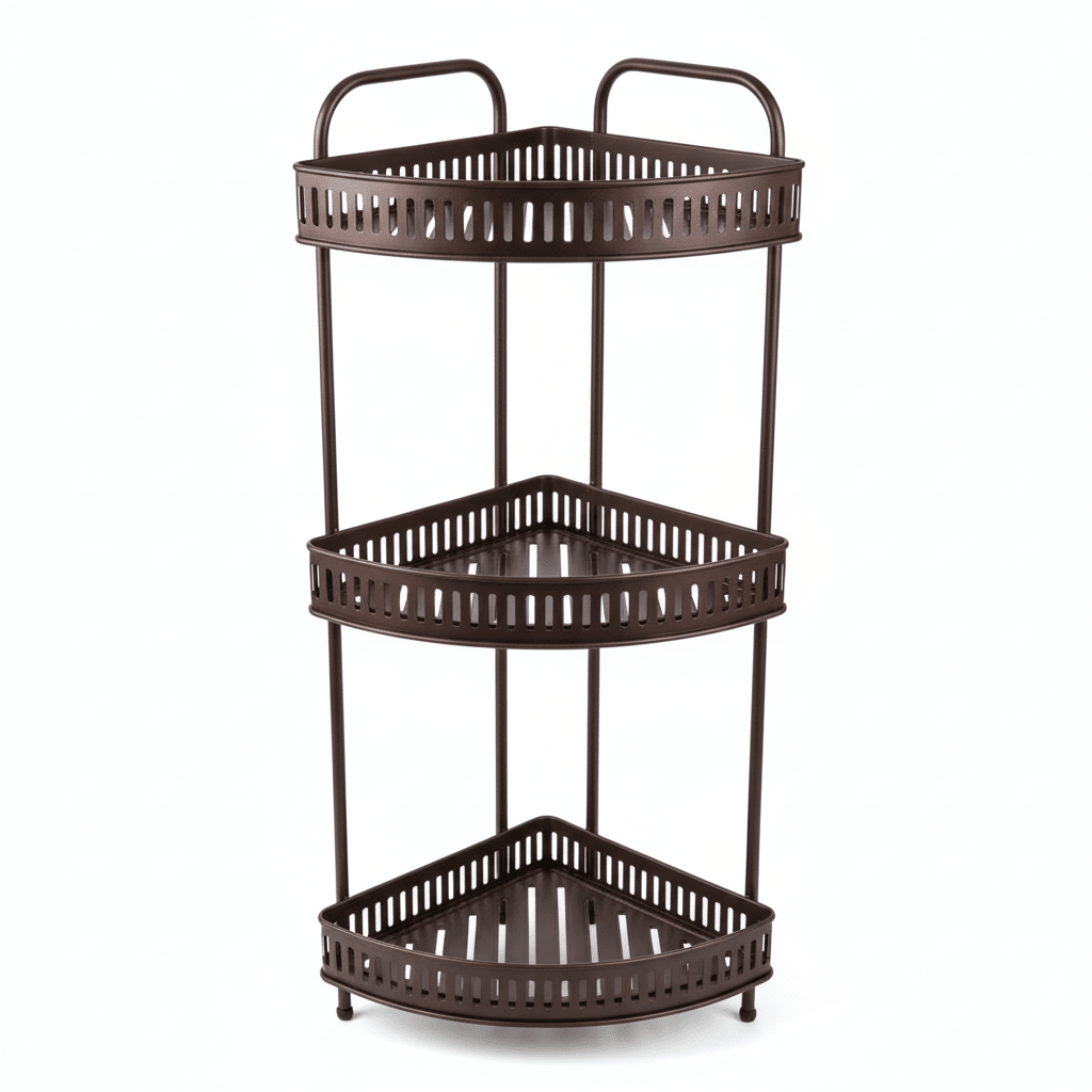 AKDC 3 - Tier Metal Corner Rack (60×32cm) – Space - Saving Organizer - Brown - Al Kabayel Discount CentreAKDC 3 - Tier Metal Corner Rack (60×32cm) – Space - Saving Organizer - BrownOrganizers & AccessoriesAKDCAl Kabayel Discount Centre