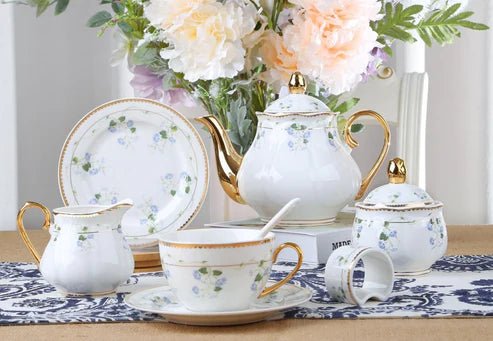 AKDC 31 - Piece Luxury Ceramic Tea Set – White Collection with Elegant Floral Design - Al Kabayel Discount CentreAKDC 31 - Piece Luxury Ceramic Tea Set – White Collection with Elegant Floral DesignTea SetsAKDCAl Kabayel Discount Centre