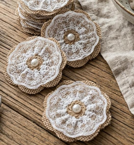 AKDC 36pcs Decorative Jute Folwers, Khaki/White - Al Kabayel Discount CentreAKDC 36pcs Decorative Jute Folwers, Khaki/WhiteCraft SuppliesAKDCAl Kabayel Discount Centre