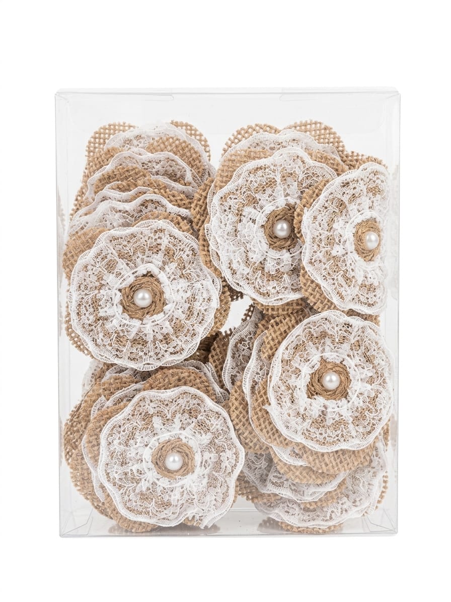 AKDC 36pcs Decorative Jute Folwers, Khaki/White - Al Kabayel Discount CentreAKDC 36pcs Decorative Jute Folwers, Khaki/WhiteCraft SuppliesAKDCAl Kabayel Discount Centre