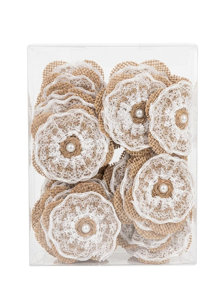 AKDC 36pcs Decorative Jute Folwers, Khaki/White - Al Kabayel Discount CentreAKDC 36pcs Decorative Jute Folwers, Khaki/WhiteCraft SuppliesAKDCAl Kabayel Discount Centre