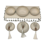 AKDC 3pcs Metal Candy Bowl with Holder 34cm*15cm*20cm, White - Al Kabayel Discount CentreAKDC 3pcs Metal Candy Bowl with Holder 34cm*15cm*20cm, WhiteBowlsAKDCAl Kabayel Discount Centre