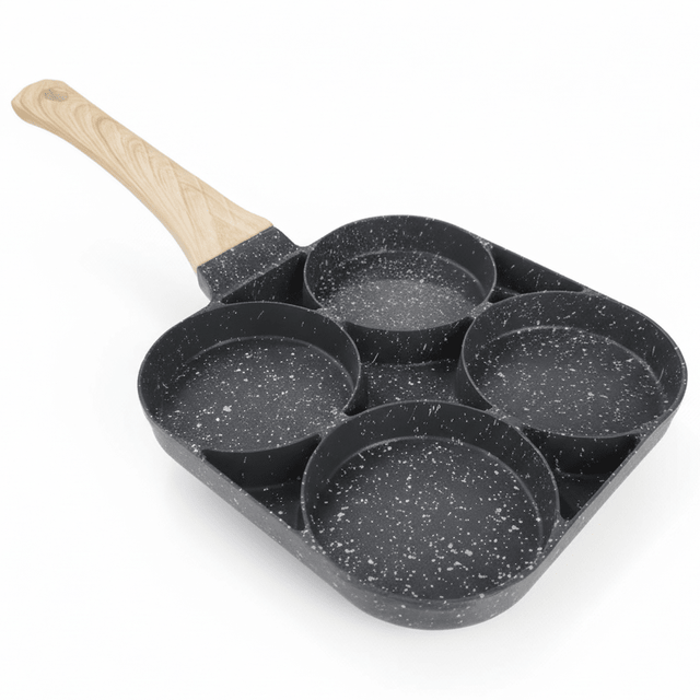 AKDC 4 - Compartment Non - Stick Egg Frying Pan with Wooden Handle – Black, 17 cm - Al Kabayel Discount CentreAKDC 4 - Compartment Non - Stick Egg Frying Pan with Wooden Handle – Black, 17 cmFrying Pan & Grill PanAKDCAl Kabayel Discount Centre