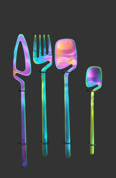 AKDC 4 - Piece Multicolor Premium Stainless Steel Cutlery Set – Elegant Dining Utensils for Home, Kitchen & Outdoor Use - Al Kabayel Discount CentreAKDC 4 - Piece Multicolor Premium Stainless Steel Cutlery Set – Elegant Dining Utensils for Home, Kitchen & Outdoor UseHome Décor AccentsAKDCAl Kabayel Discount Centre