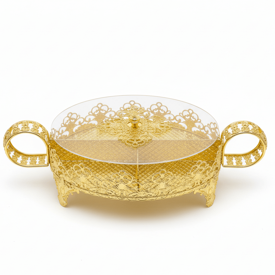 AKDC 4 - Section Nuts & Snacks Serving Tray with Acrylic Cover – Compartment Food Organizer Tray 20×15 cm - Al Kabayel Discount CentreAKDC 4 - Section Nuts & Snacks Serving Tray with Acrylic Cover – Compartment Food Organizer Tray 20×15 cmServing TraysAKDCAl Kabayel Discount Centre