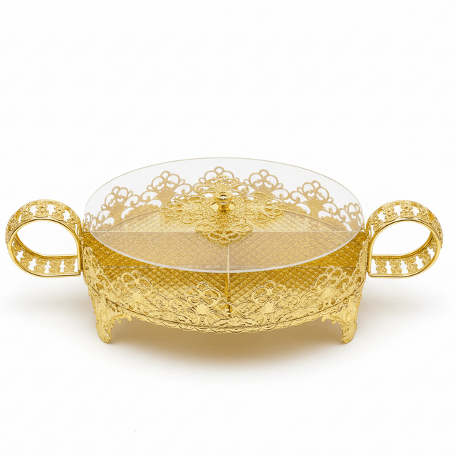 AKDC 4 - Section Nuts & Snacks Serving Tray with Acrylic Cover – Compartment Food Organizer Tray 20×15 cm - Al Kabayel Discount CentreAKDC 4 - Section Nuts & Snacks Serving Tray with Acrylic Cover – Compartment Food Organizer Tray 20×15 cmServing TraysAKDCAl Kabayel Discount Centre