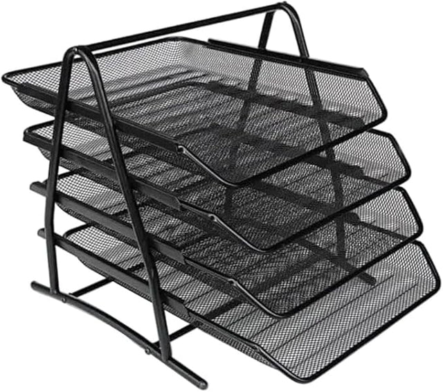 AKDC 4 Tier Mesh Letter Tray, Desk File Organizer Storage Sliding Paper Sorter, Desktop Document Holder - Al Kabayel Discount CentreAKDC 4 Tier Mesh Letter Tray, Desk File Organizer Storage Sliding Paper Sorter, Desktop Document HolderDocument TraysAKDCAl Kabayel Discount Centre
