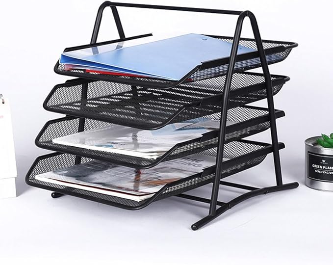 AKDC 4 Tier Mesh Letter Tray, Desk File Organizer Storage Sliding Paper Sorter, Desktop Document Holder - Al Kabayel Discount CentreAKDC 4 Tier Mesh Letter Tray, Desk File Organizer Storage Sliding Paper Sorter, Desktop Document HolderDocument TraysAKDCAl Kabayel Discount Centre