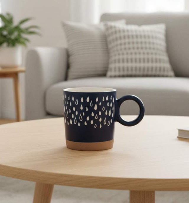 AKDC 400ml Blue Ceramic Mug with White & Brown Unique Pattern – Trendy Design Mug for Daily Use and Décor - Al Kabayel Discount CentreAKDC 400ml Blue Ceramic Mug with White & Brown Unique Pattern – Trendy Design Mug for Daily Use and DécorMugsAKDCAl Kabayel Discount Centre