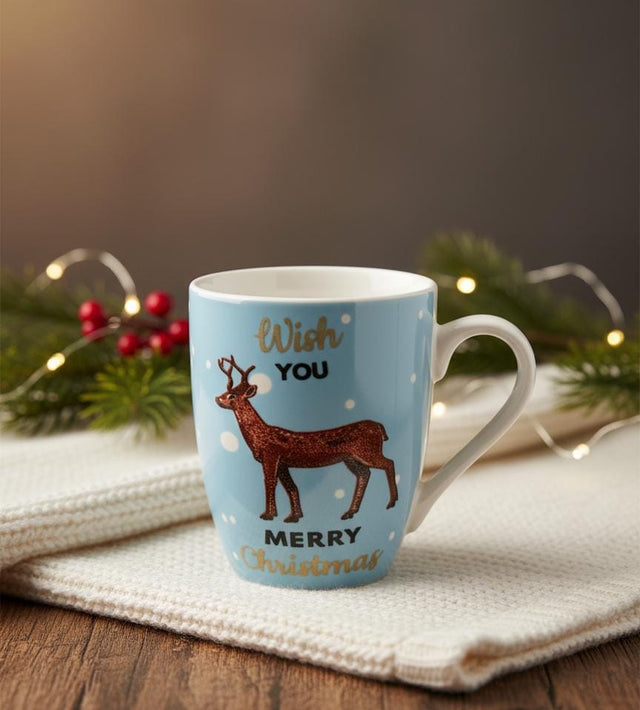 AKDC 400ml Blue & White Ceramic Mug with “Wish You Merry Christmas” Deer Design – Elegant Holiday Drinkware - Al Kabayel Discount CentreAKDC 400ml Blue & White Ceramic Mug with “Wish You Merry Christmas” Deer Design – Elegant Holiday DrinkwareMugsAKDCAl Kabayel Discount Centre