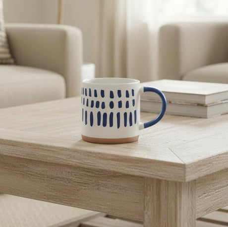 AKDC 400ml White Ceramic Mug with Blue Artistic Design – Modern Pattern Mug for Elegant Coffee Lovers - Al Kabayel Discount CentreAKDC 400ml White Ceramic Mug with Blue Artistic Design – Modern Pattern Mug for Elegant Coffee LoversMugsAKDCAl Kabayel Discount Centre