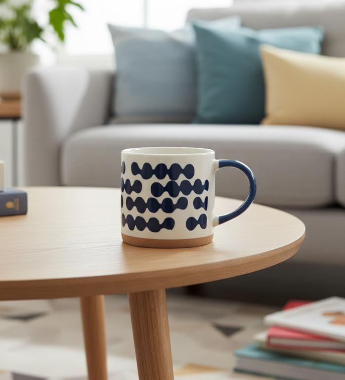 AKDC 400ml White Ceramic Mug with Blue Modern Pattern – Sleek, Artistic & Eye - Catching Design for Home or Office - Al Kabayel Discount CentreAKDC 400ml White Ceramic Mug with Blue Modern Pattern – Sleek, Artistic & Eye - Catching Design for Home or OfficeMugsAKDCAl Kabayel Discount Centre