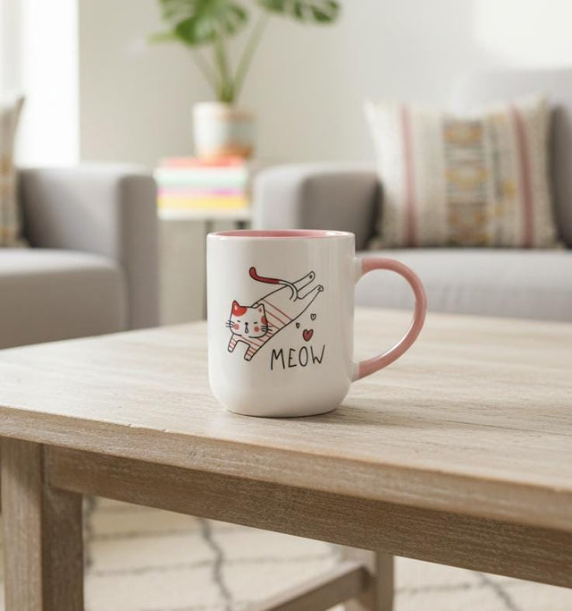 AKDC 400ml White Ceramic Mug with Pink & Kitten Design – Cute Edition for Animal Lovers & Gift Giving - Al Kabayel Discount CentreAKDC 400ml White Ceramic Mug with Pink & Kitten Design – Cute Edition for Animal Lovers & Gift GivingMugsAKDCAl Kabayel Discount Centre