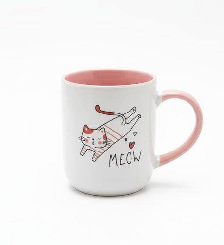 AKDC 400ml White Ceramic Mug with Pink & Kitten Design – Cute Edition for Animal Lovers & Gift Giving - Al Kabayel Discount CentreAKDC 400ml White Ceramic Mug with Pink & Kitten Design – Cute Edition for Animal Lovers & Gift GivingMugsAKDCAl Kabayel Discount Centre