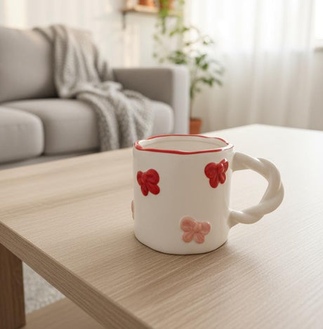 AKDC 400ml White Ceramic Mug with Red & Pink Bow Design – Romantic, Elegant, and Perfect for Special Occasions - Al Kabayel Discount CentreAKDC 400ml White Ceramic Mug with Red & Pink Bow Design – Romantic, Elegant, and Perfect for Special OccasionsMugsAKDCAl Kabayel Discount Centre