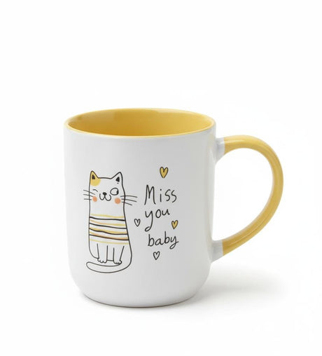 AKDC 400ml White Ceramic Mug with Yellow & Kitten Design – Joy Edition for Bright and Cheerful Mornings - Al Kabayel Discount CentreAKDC 400ml White Ceramic Mug with Yellow & Kitten Design – Joy Edition for Bright and Cheerful MorningsMugsAKDCAl Kabayel Discount Centre
