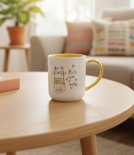 AKDC 400ml White Ceramic Mug with Yellow & Kitten Design – Joy Edition for Bright and Cheerful Mornings - Al Kabayel Discount CentreAKDC 400ml White Ceramic Mug with Yellow & Kitten Design – Joy Edition for Bright and Cheerful MorningsMugsAKDCAl Kabayel Discount Centre