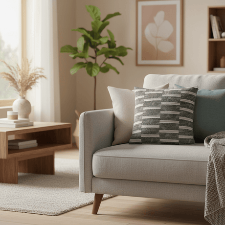 AKDC 42 cm Square Polyester Cushion – Green and White Striped Decorative Throw Pillow for Sofa Couch Bedroom and Home Decoration - Al Kabayel Discount CentreAKDC 42 cm Square Polyester Cushion – Green and White Striped Decorative Throw Pillow for Sofa Couch Bedroom and Home DecorationFloor Pillows & CushionsAKDCAl Kabayel Discount Centre