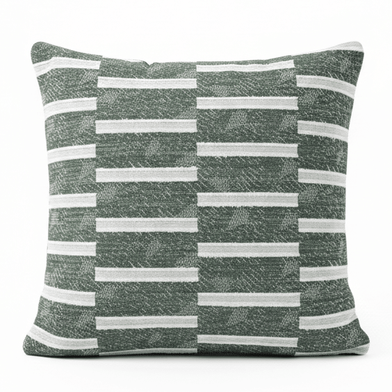 AKDC 42 cm Square Polyester Cushion – Green and White Striped Decorative Throw Pillow for Sofa Couch Bedroom and Home Decoration - Al Kabayel Discount CentreAKDC 42 cm Square Polyester Cushion – Green and White Striped Decorative Throw Pillow for Sofa Couch Bedroom and Home DecorationFloor Pillows & CushionsAKDCAl Kabayel Discount Centre