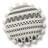 AKDC 42 x 20 cm Round Cotton Cushion – White Decorative Pillow with Black Geometric Zigzag and Cross - Hatch Pattern for Sofa and Bed Decor - Al Kabayel Discount CentreAKDC 42 x 20 cm Round Cotton Cushion – White Decorative Pillow with Black Geometric Zigzag and Cross - Hatch Pattern for Sofa and Bed DecorFloor Pillows & CushionsAKDCAl Kabayel Discount Centre