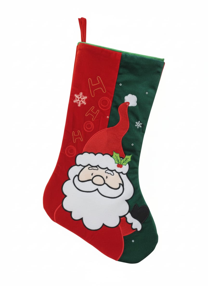AKDC 43cm Classic Santa Claus Stocking – Luxury Soft Fabric Christmas Hanging Stocking for Gifts & Decoration - Al Kabayel Discount CentreAKDC 43cm Classic Santa Claus Stocking – Luxury Soft Fabric Christmas Hanging Stocking for Gifts & DecorationHome Décor AccentsAKDCAl Kabayel Discount Centre