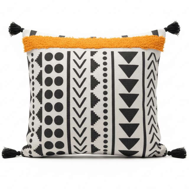 AKDC 45 cm Square Cotton Cushion – Stylish Black and White Decorative Throw Pillow for Sofa Couch Bed and Modern Home Decor - Al Kabayel Discount CentreAKDC 45 cm Square Cotton Cushion – Stylish Black and White Decorative Throw Pillow for Sofa Couch Bed and Modern Home DecorFloor Pillows & CushionsAKDCAl Kabayel Discount Centre