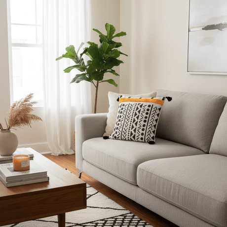 AKDC 45 cm Square Cotton Cushion – Stylish Black and White Decorative Throw Pillow for Sofa Couch Bed and Modern Home Decor - Al Kabayel Discount CentreAKDC 45 cm Square Cotton Cushion – Stylish Black and White Decorative Throw Pillow for Sofa Couch Bed and Modern Home DecorFloor Pillows & CushionsAKDCAl Kabayel Discount Centre