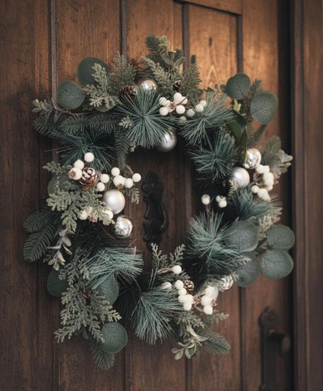 AKDC 46cm Classic Green Christmas Wreath | Decorative Hanging Wreath with Natural Leaves - Al Kabayel Discount CentreAKDC 46cm Classic Green Christmas Wreath | Decorative Hanging Wreath with Natural LeavesHome Décor AccentsAKDCAl Kabayel Discount Centre