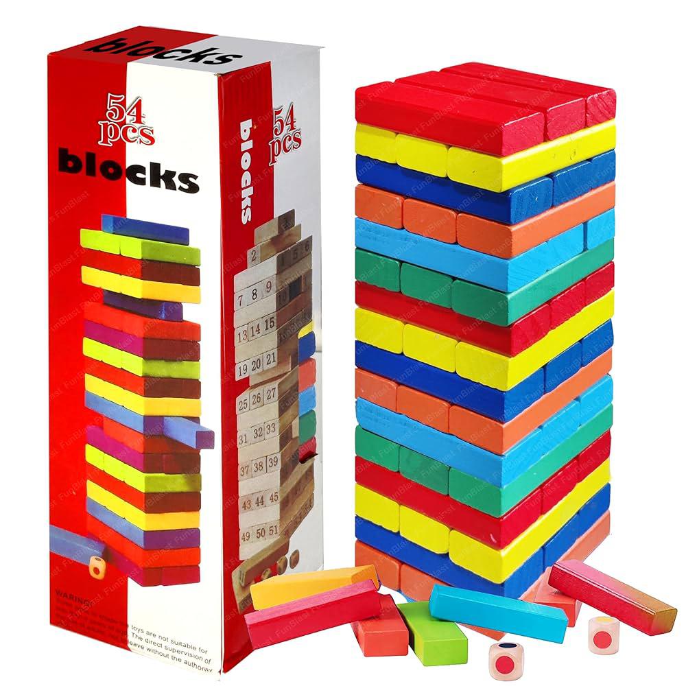 AKDC 54pcs Wooden Block Puzzle Playset, Multicolor Blocks - Al Kabayel Discount CentreAKDC 54pcs Wooden Block Puzzle Playset, Multicolor BlocksBoard GamesAKDCAl Kabayel Discount Centre