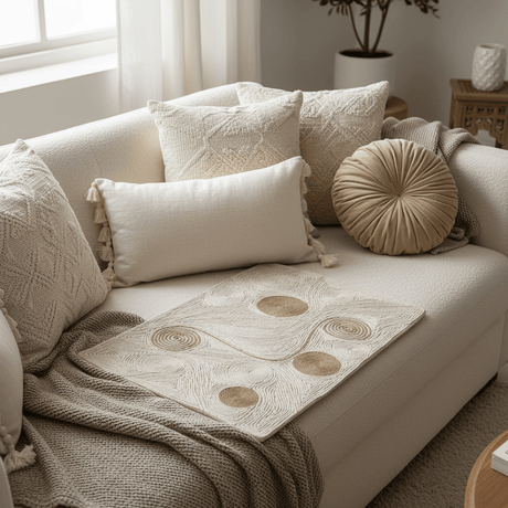 AKDC 60 x 40 cm Rectangular Cushion Cover – Beige Decorative Pillow Cover with Textured Abstract Swirl Design for Sofa Couch and Bedroom - Al Kabayel Discount CentreAKDC 60 x 40 cm Rectangular Cushion Cover – Beige Decorative Pillow Cover with Textured Abstract Swirl Design for Sofa Couch and BedroomFloor Pillows & CushionsAKDCAl Kabayel Discount Centre