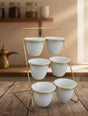 AKDC 6pcs Ceramic Cawa Cup with Metal Holder 90ml - Al Kabayel Discount CentreAKDC 6pcs Ceramic Cawa Cup with Metal Holder 90mlTea SetsAKDCAl Kabayel Discount Centre