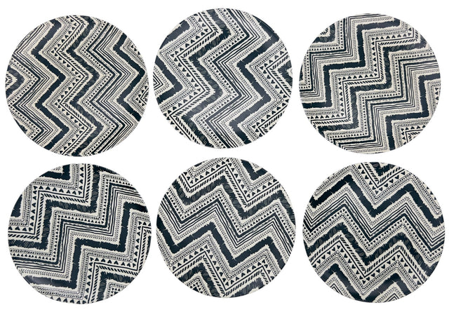 AKDC 6pcs Round Bamboo Fibre Plate 20cm, Black/White - Al Kabayel Discount CentreAKDC 6pcs Round Bamboo Fibre Plate 20cm, Black/WhitePlatesAKDCAl Kabayel Discount Centre