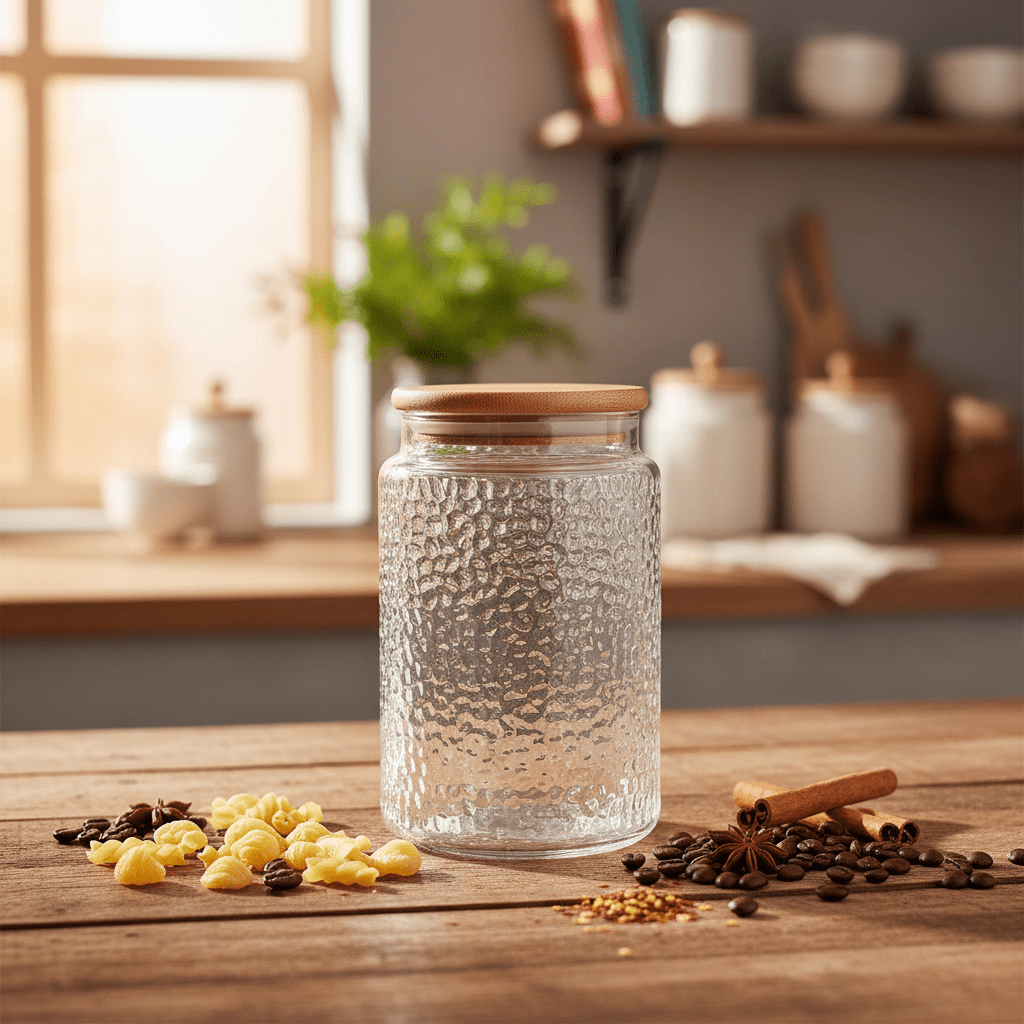 AKDC 800ml Glass Storage Jar with Natural Bamboo Lid Airtight Kitchen Organizer - Al Kabayel Discount CentreAKDC 800ml Glass Storage Jar with Natural Bamboo Lid Airtight Kitchen OrganizerFood ContainersAKDCAl Kabayel Discount Centre