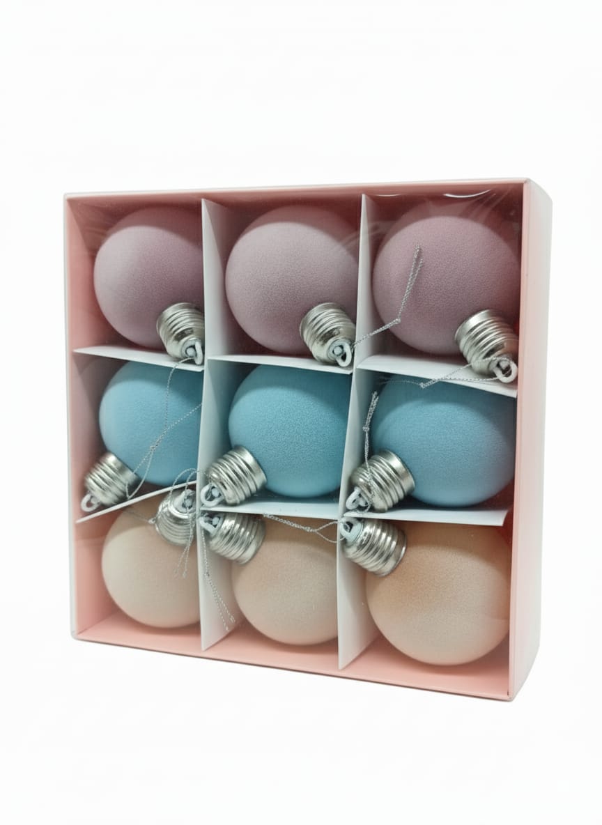 AKDC 9pcs Christmas Tree Bells Décor Set – Pink, Blue & Cream 8cm Hanging Ornaments for Tree Decoration - Al Kabayel Discount CentreAKDC 9pcs Christmas Tree Bells Décor Set – Pink, Blue & Cream 8cm Hanging Ornaments for Tree DecorationHome Décor AccentsAKDCAl Kabayel Discount Centre