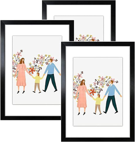 AKDC A4 Photo Frame With Mount Picture Frame Set of 3 Black Photo Frame With Mat for Wall/Tabletop Frames for Home Decor - Al Kabayel Discount CentreAKDC A4 Photo Frame With Mount Picture Frame Set of 3 Black Photo Frame With Mat for Wall/Tabletop Frames for Home DecorAKDCAl Kabayel Discount Centre