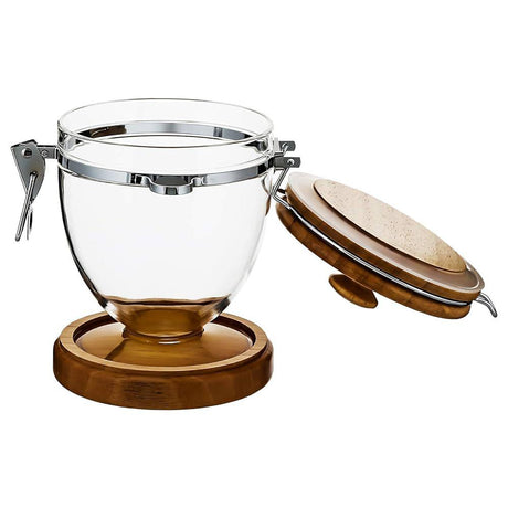 AKDC Acrylic Clip Lock Canister with Wooden Lid and Spoon 1000ml, 13cm*13cm*17.5cm - Al Kabayel Discount CentreAKDC Acrylic Clip Lock Canister with Wooden Lid and Spoon 1000ml, 13cm*13cm*17.5cmJars & Food SaversAKDCAl Kabayel Discount Centre