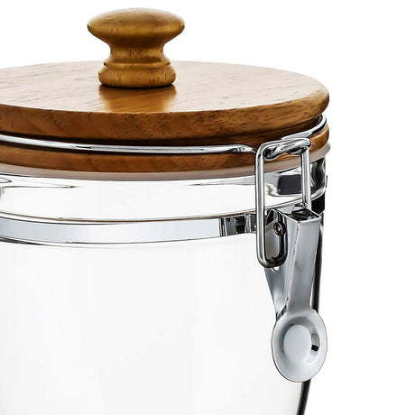AKDC Acrylic Clip Lock Canister with Wooden Lid and Spoon 1500ml, 13cm*13cm*22cm - Al Kabayel Discount CentreAKDC Acrylic Clip Lock Canister with Wooden Lid and Spoon 1500ml, 13cm*13cm*22cmJars & Food SaversAKDCAl Kabayel Discount Centre