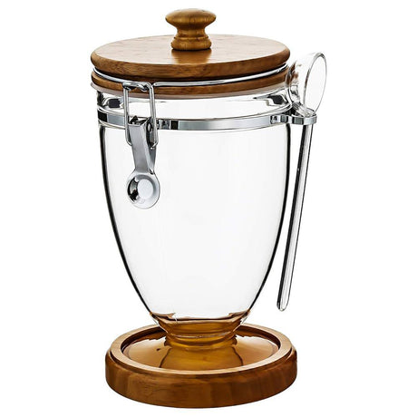 AKDC Acrylic Clip Lock Canister with Wooden Lid and Spoon 1500ml, 13cm*13cm*22cm - Al Kabayel Discount CentreAKDC Acrylic Clip Lock Canister with Wooden Lid and Spoon 1500ml, 13cm*13cm*22cmJars & Food SaversAKDCAl Kabayel Discount Centre